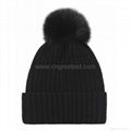 Custom Knitted Winter Hat With Fur Pom