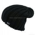 2015 Wholesale Custom Black Cotton Skull Beanie Caps 1