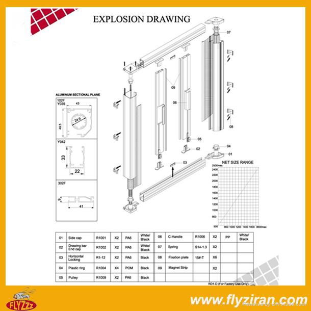 Aluminium roller screen door 5