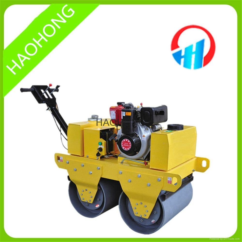 walk behind hydraulic small double drum road roller compactor   3
