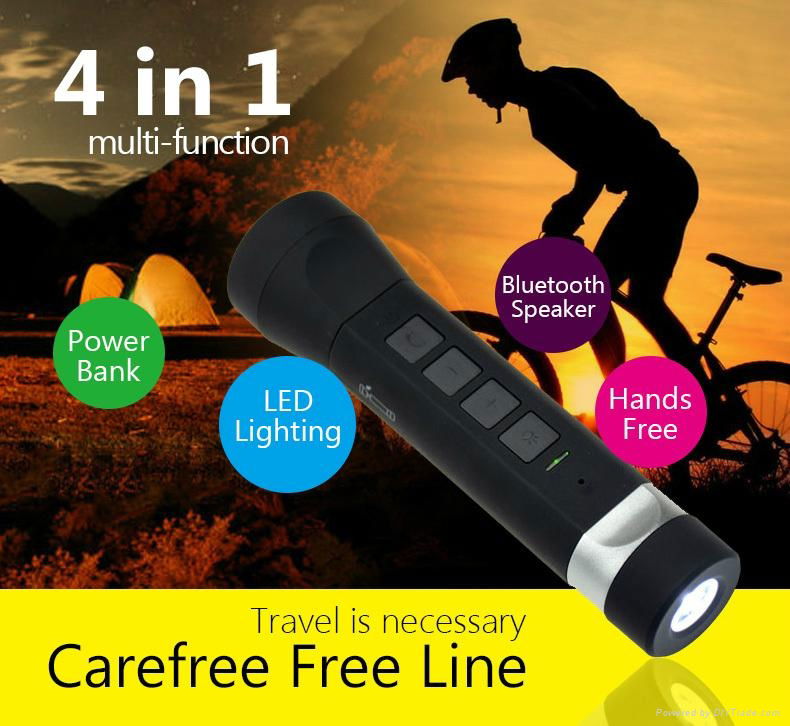 LED Flashlight Speaker Portable Bike Cycling Torch Lamp Bluetooth Speakers