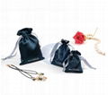 High Quality  Custom Printed Drawstring Satin Jewelry Pouches 2