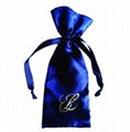 High Quality  Custom Printed Drawstring Satin Jewelry Pouches 3