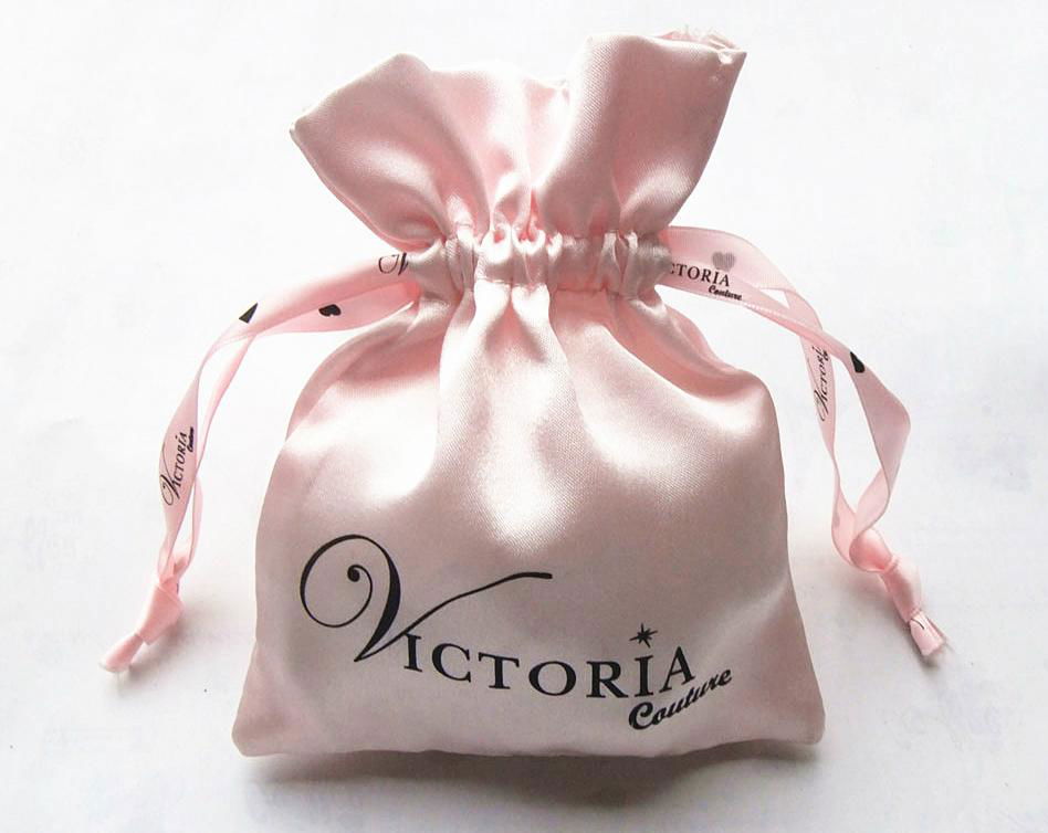 High Quality Custom Printed Drawstring Satin Jewelry Pouches 009