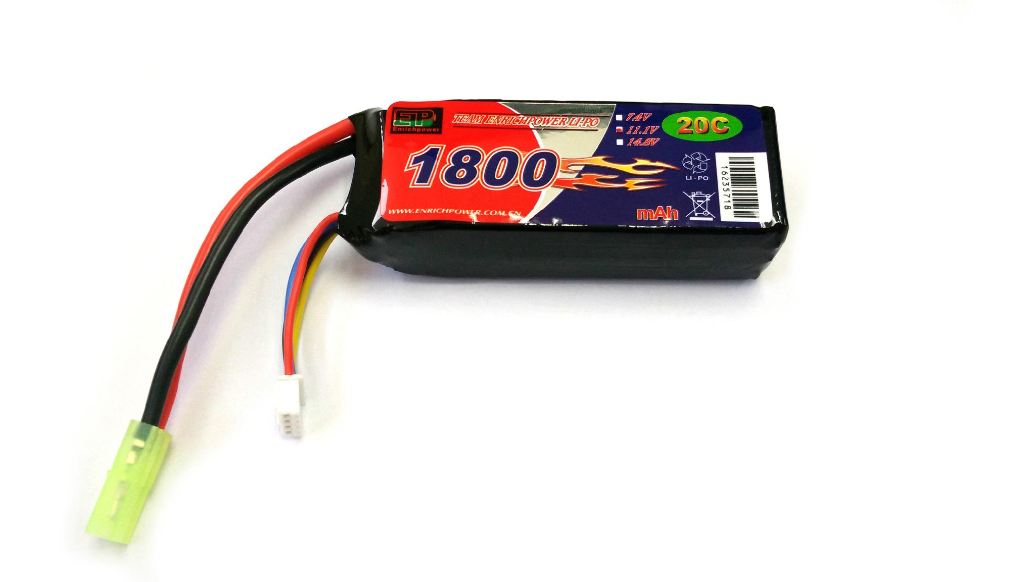 EP Lipo Battery Pack 1800mAh 20C 11.1V 3S1P for airsoft gun 803080