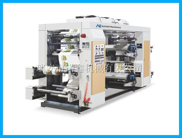 NXZ4 4 color stack type flexo printing machine for plastic film bag