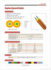 Indoor Duplex Zipcord Optical Fiber Cable