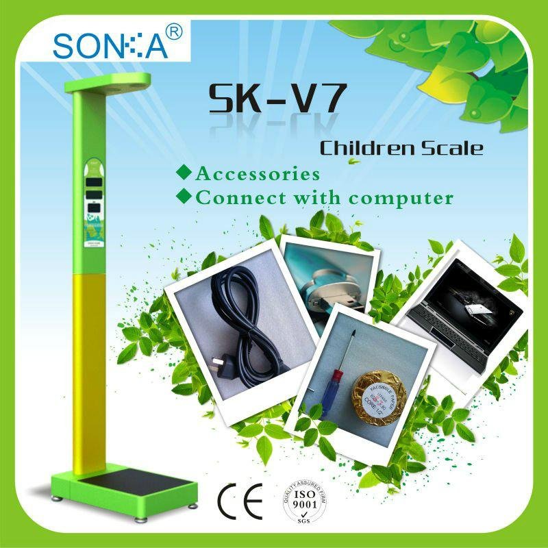 Top selling SK-V7 Coin acceptor digital height weight scale