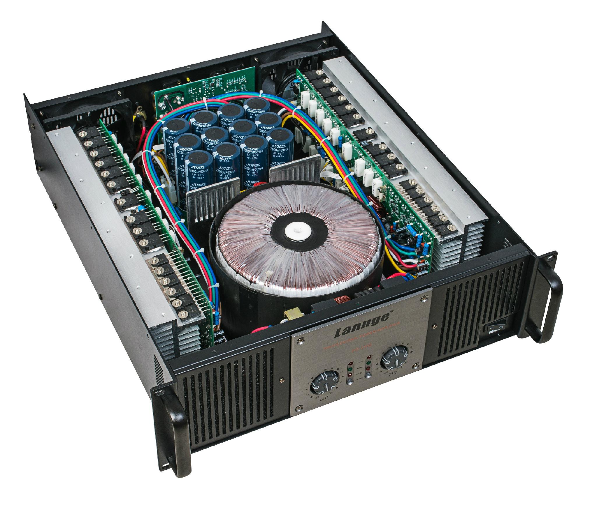 3U class H professional power amplifier (2×1400W at 8 honm) 3