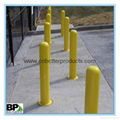 yellow painted steel road bollard for