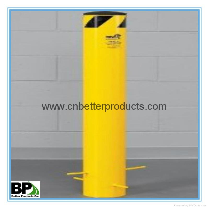 yellow painted steel road bollard for traffic barrier 2