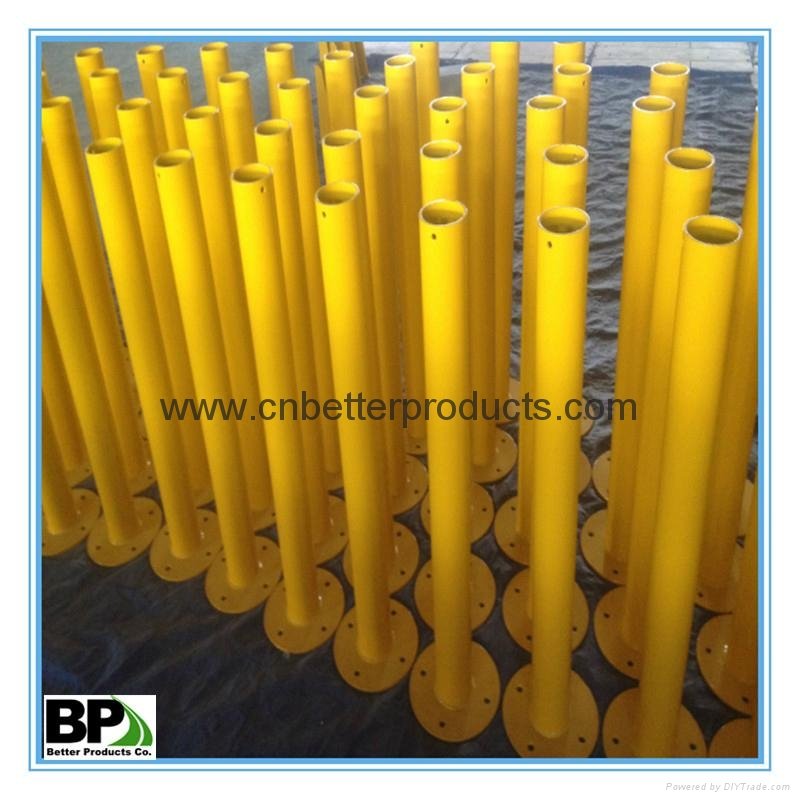 yellow painted steel road bollard for traffic barrier 5