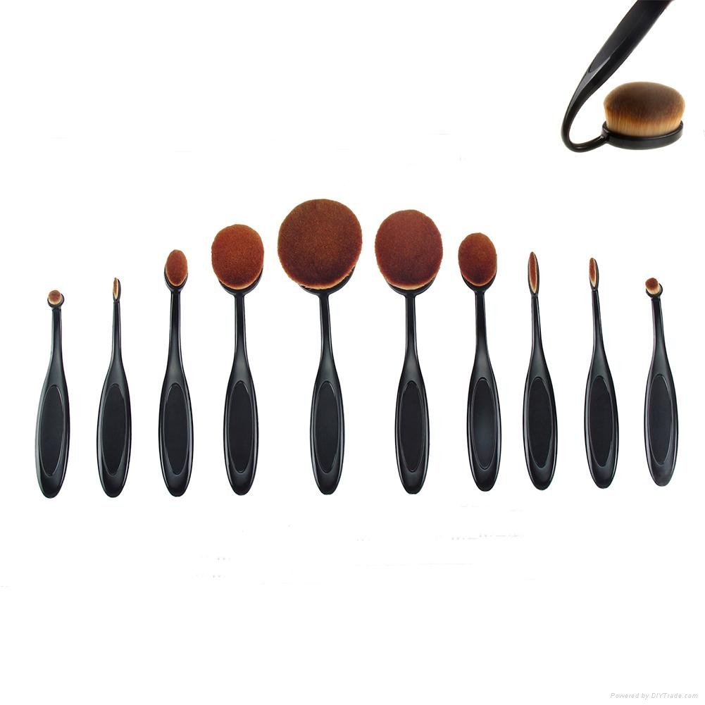 10pcs oval makeup brushes set 3