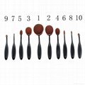 10pcs oval makeup brushes set 5
