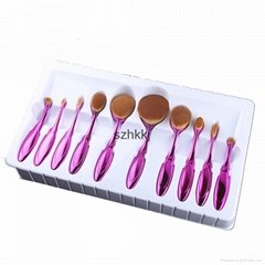 professional makeup brush set 10pcs oval toothbrush shape