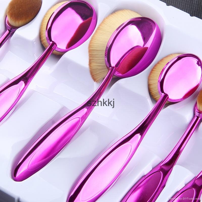 professional makeup brush set 10pcs oval toothbrush shape 2
