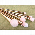 New Arrival bold metal handle synthetic hair 7pcs Makeup Brush Set