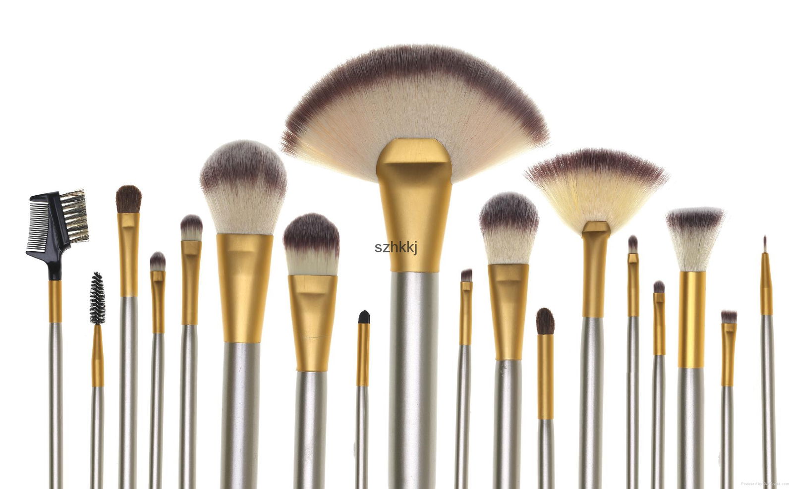 High quality 24 pcs pu leather Beige makeup brush set