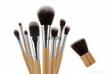 Natural Wood Handle Makeup brushes set 11 pcs 1