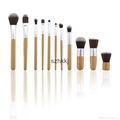 Natural Wood Handle Makeup brushes set 11 pcs 2