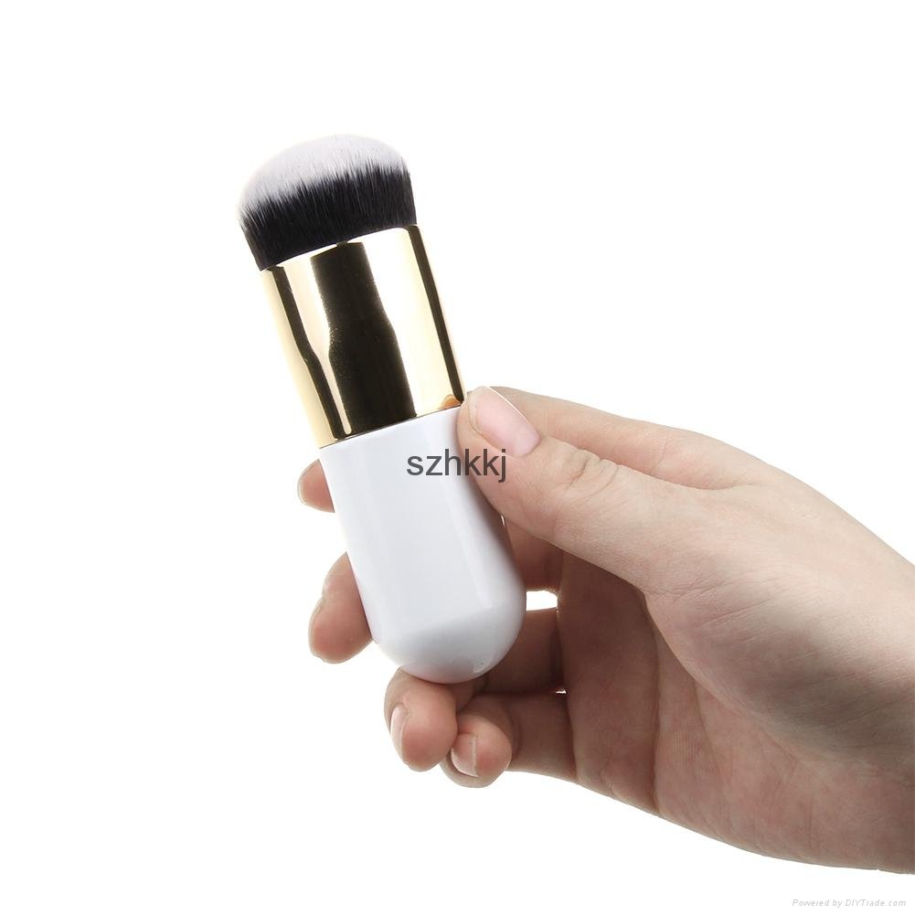 fashion design white handle gold ferrule kabuki foundation makeup brush  3
