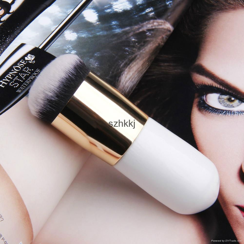 fashion design white handle gold ferrule kabuki foundation makeup brush  5