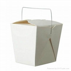 Disposable Chinese Take Out Box /Noodle Box With Plastic Handle