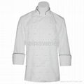 Hot sale Traditional White Fineline w/Black piping chef coat