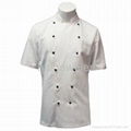 Custom Traditional White Twill, Black Studs/Short Sleeves chef Jacket/chefs coat 1