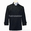 OEM Traditional Black Fineline w/Knots/Sleeve Pocket chef coat,chefs jackets 1