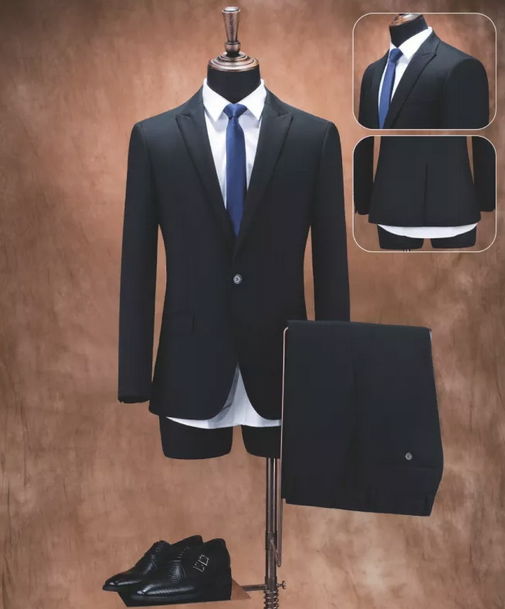 Top Quality 100% wool black mens custom tailor suits fitness clothing