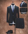 Top Quality 100% wool black mens custom tailor suits fitness clothing 1