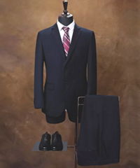 OEM men's Slim-fit suit in patterned virgin wool