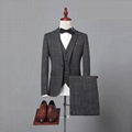 Hot Grey Tweed Herringbone Jacket Blazer Man Suit Tailored Slim Fit Suits  1