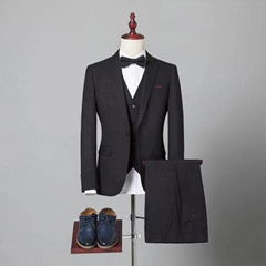 Latest Design Tweed Slim Fit 3 Piece Checked Coat Pant Men Suit Tweed Suit