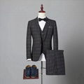 Classic Tweed Herringbone Wool Blend Men Suit 3 Pieces Blazer 