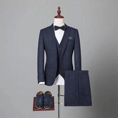 定製高品質男式海納維爾毛料西服套裝 職業裝