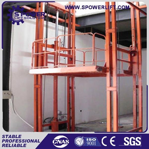 Made in China hydraulic guide rail lift platform warehouse China cargo lift