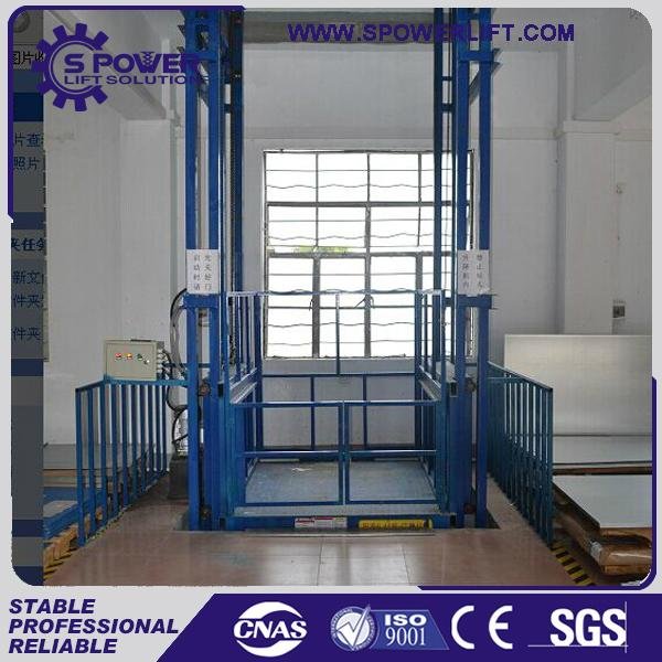 Made in China hydraulic guide rail lift platform warehouse China cargo lift 3