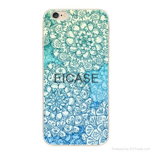 Transparent Soft TPU case for iphone6/6s with customized patterns