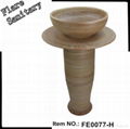 Free Standing Yellow Pedestal Wash Hand Basin 5