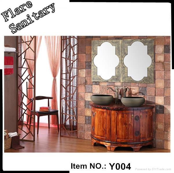 ceramic wash basin antique bathroom vanity with mirror Y005 Flare