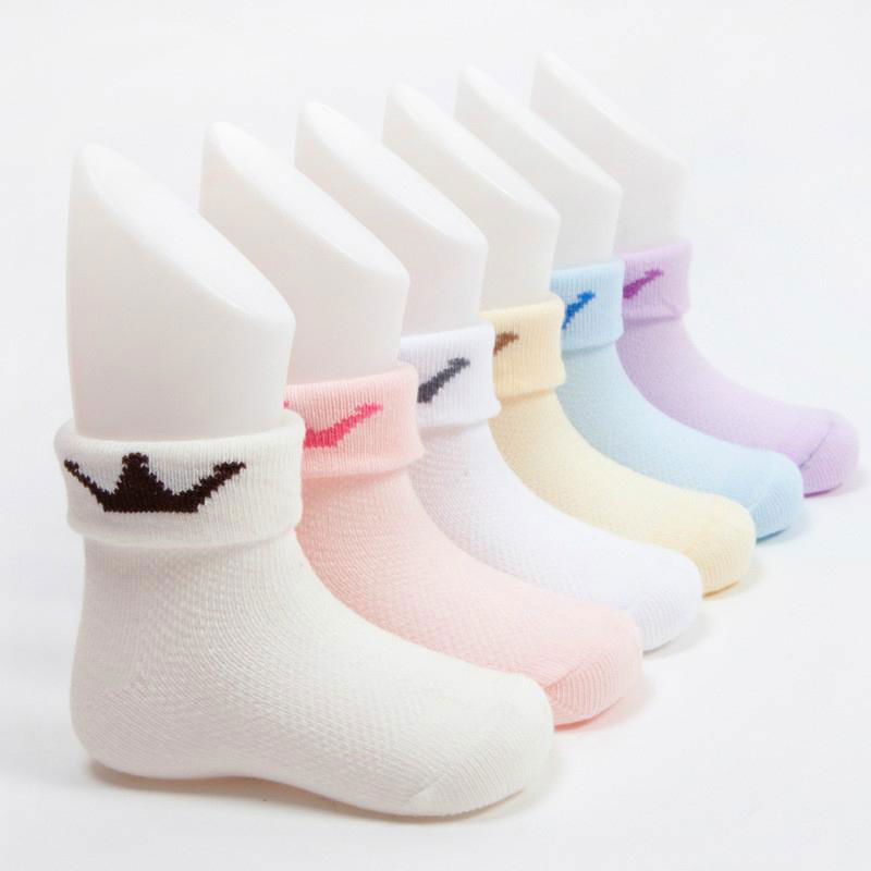 Breathable custom jacquard newborn baby summer cotton socks 2