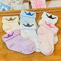 Breathable custom jacquard newborn baby summer cotton socks 3