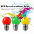CE ROHS e27 christmas 1w plastic colorful led bulb g45 3