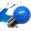 Factory price E27 G45 RGB 220V 1W Color LED Bulb 5