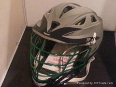 Cascade R Lacrosse Helmet New Matte Gray with Green Chrome Facemask 