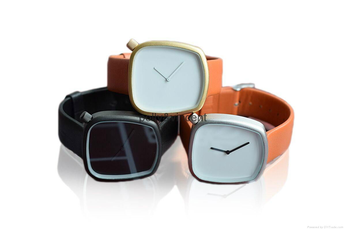 NEW watches Contracted design leather watch The pebble shape 5