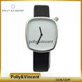 NEW watches Contracted design leather watch The pebble shape 1