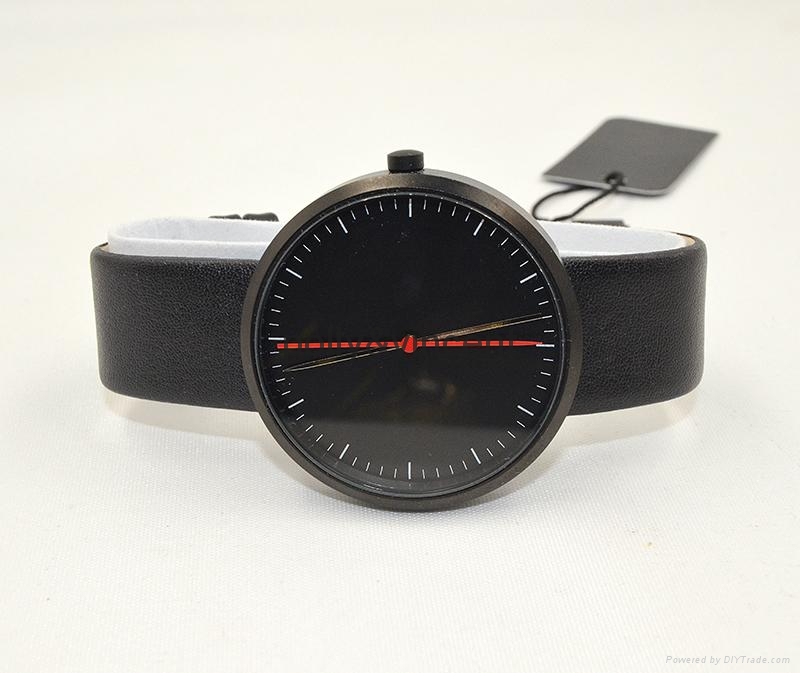 新款红点手表男女式石英表简约欧美风大表盘皮带表 - pv-j003 - polly